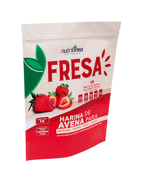 HARINA DE AVENA 1 KG. FRESA (Por caja de 12Un)